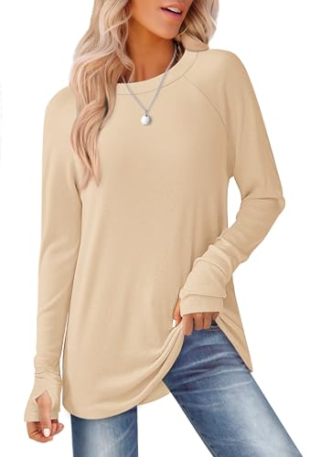 GKBK Womens Long Sleeve Tops Crew Neck T Shirts for Women Tunic