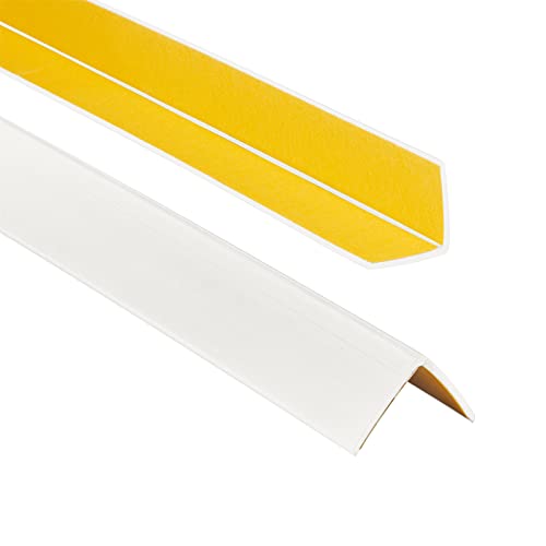 ProfiPVC Perfil angular de PVC 30x30mm, 70cm - ángulo pvc, autoadhesivo listón de plástico, protección de esquinas y bordes, esquina de gomma para cantos - cantonera protector, Blanco