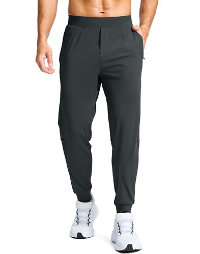 Men's Golf Joggers Pants with Zipper Pockets Stretch Sweatpants Slim