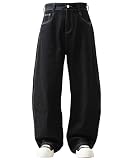 [ワンフォークロージング] カーブパンツ デニム メンズ バレルレッグパンツ レディース 無地 黒パン リジットデニム ボトムス S M L XL 韓国ファッション