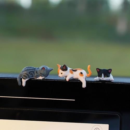 Image of Craft Figurine Computer Monitor Decors Office TV Monitor Small Cat Statue Style A| Decorative Figurine | Home Decor Idol | Showpiece