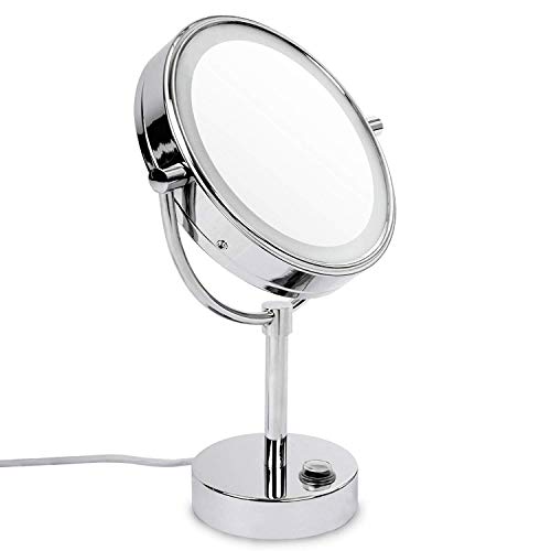 casa pura Miroir sur Pied avec LED | Rotation 360° | 3 degrés de grossissement - 7X Cover