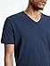 John Varvatos Short Sleeve Slub V-Neck K3595U1B Oiled Blue LG