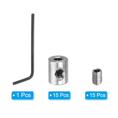 PATIKIL Conjunto de clipes de corda de fio com furo de 5 mm, conjunto de 15 grampos de cabo de bloqu