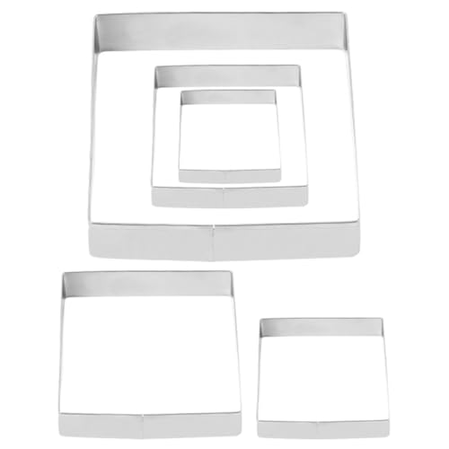 NOLITOY Set de 5 Cortadores Cuadrados de Galletas de Acero Inoxidable Moldes para Hornear Masa Herramientas para Repostería Aptos para Uso Infantil y Preparado de Galletas Caseras