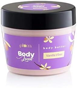 Plum Vanilla Body Butter for Dry Skin, With Shea Butter & Sunflower Oil, Deep Moisturizing Body Cream Lotion with Brazilian Seed Oil & Vitamin E, Non Sticky & Mineral Oil Free, 7.05 Oz