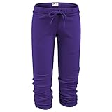 Soffe Women's Fashion Juniors Football Capri (US, Alpha, Medium, Regular, Regular, New Purple)