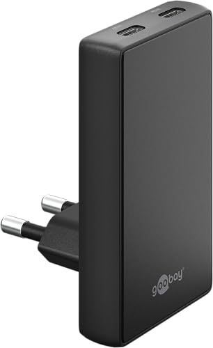 Chargeur USB C GaN de goobay 45W avec double port USB-C et technologie compacte haut de gamme