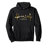 Lisboa Horizonte Latido Corazón Bandera De Portugal Skyline Sudadera con Capucha