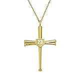 Collar cruzado para hombre, personalizado, número inicial, béisbol, Personaliza, Color dorado de la suerte