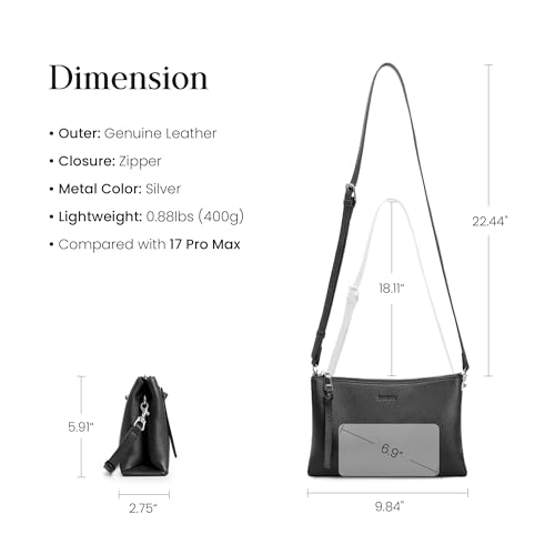 Image of befen Genuine Leather Crossbody Bags for Women, Small RFID Leather Cross Body Purses Shoulder Handbags