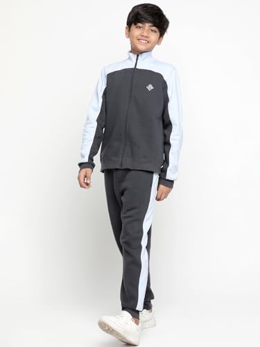 Image of Li'l Tomatoes Boys Fleece Winter Tracksuit Set | Full Sleeve Sweatshirt & Track Pant | Soft & Warm | 7-16 Years
