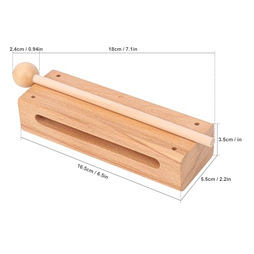 Image of 2 Set Solid Wood Rhythm Block with Mallet, Wood Block Musical Instrument, Percussion Rhythm Blocks, Hand Percussion Instruments for Adults, Concert Percussion, Live Musical, School, Community