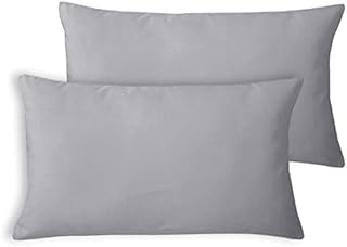 Encasa Christmas New Year VELVET Cushion Covers 2pc Set (50 x 50 cm) - Beige Solid Plain Dyed, Soft & Smooth, Washable, Square Decorative Large Throw Pillow Case for Couch, Sofa, Chair, Bed