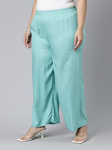 Image of GO COLORS Soft Viscose Basic Palazzo Full Length for Women| Breathable, Mid Rise, Relaxed Fit
