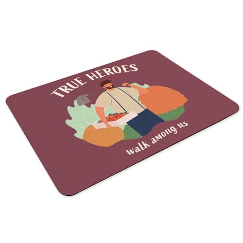 Sets de table rouge True Heroes en caoutchouc anti-tache grand format