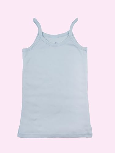 Image of KiddoPanti Girls 100% Cotton Rib Solid Camisole Tank Top Pack of 3