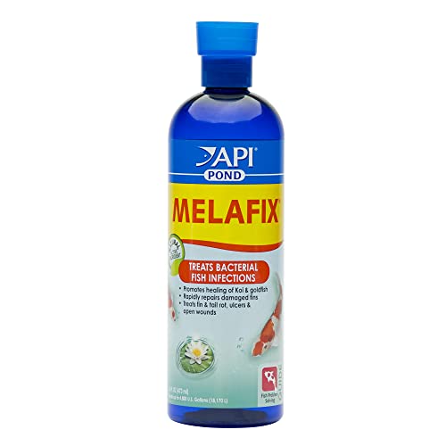 Api Pond Melafix Pond Fish Bacterial Infection Remedy 16-Ounce Bottle, Blue (176B) #TOP28