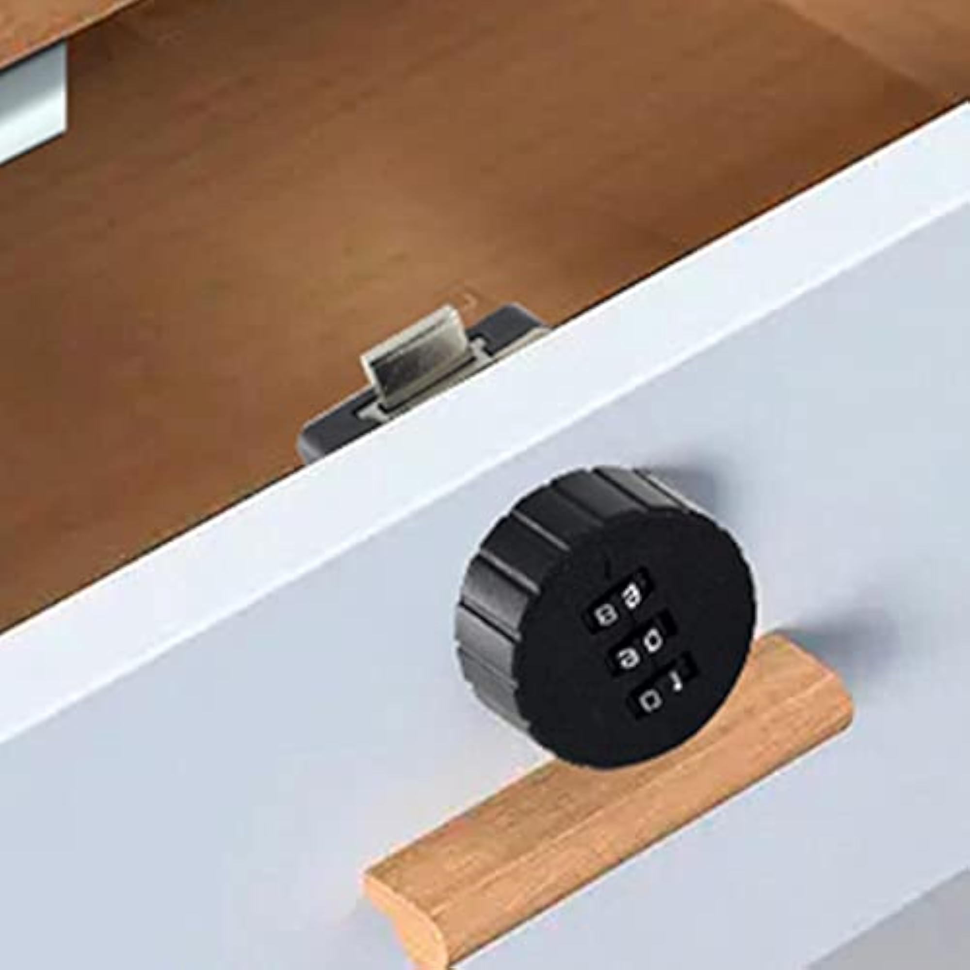 Keyless Combination Cam Lock for Cupboard, Mailbox, Wardrobe, Black Round 39x39mm