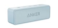 Anker Soundcore 2 Portable Bluetooth Speaker with 12W Stereo Sound, BassUp, IPX7 Waterproof, 24-Hour Playtime, Speaker for Home, Outdoors, Travel (White+Blue)