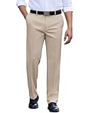 COOFANDY Men's Iron Free Premium Fashion Classic Fit Flat Front Hidden Comfort Waistband Suit Pant