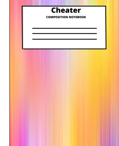 Self Expression "Cheater" Composition Notebook: For School, Everyday, College, Teen, And Adult Fun Composition Notebooks, Comp Books, Wide Ruled Paper, 100 Sheets, 7.5 x 9.25 image 2
