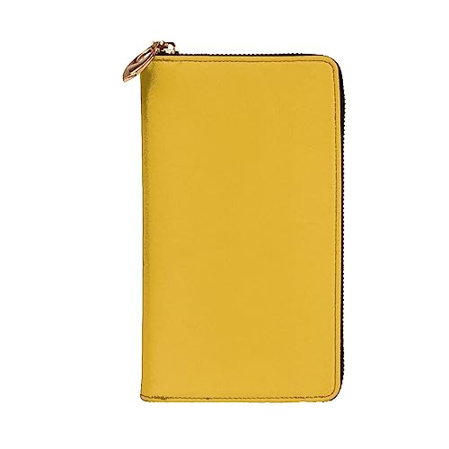 Leather Wallet 7.48 x 4.13 in - Stylish and Durable Wallet for Women with Multiple Compartments and Zipper Design Solid color gold Prints2