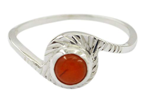 Bague en argent sterling 925 avec onyx rouge naturel au design splendide