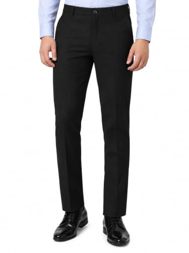 Image of SUBTRACT Men 4 Way Stretch Wrinkle Free Slim Fit Formal Trouser in with 2 Inch Flexible Waistband | Men's Trousers for Office Or Party