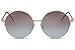 Produktbild Cheapass Sonnenbrille Rund Groß Gold Blau-es Verlaufsglas UV-400 Hippie-Brille Halbrahmen Festival X-XL Metall Damen