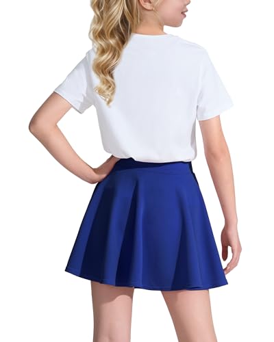 Image of KEREDA Girls Casual Mini High Waist Flared Pleated Skater Uniform Skirts