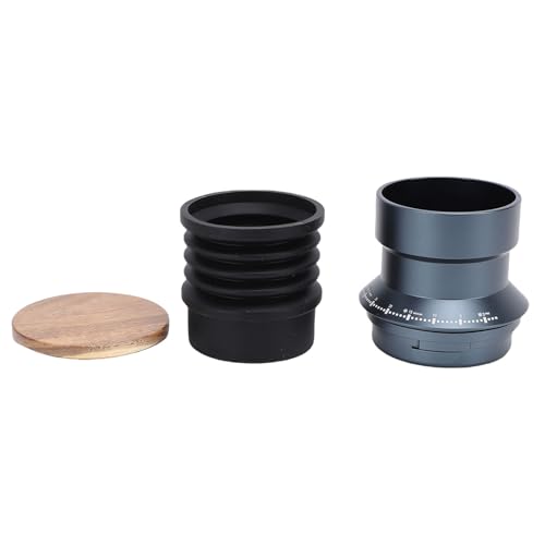 Molinillo de café tolva de aluminio refinado y tapa de madera premium 6