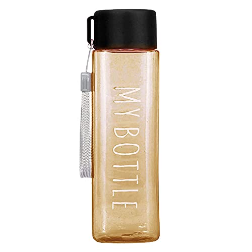 TOLUON Sportflasche, 500 ml, großes Fassungsvermögen, sturzfest, tragbar, Kreativität, quadratischer Wasserbecher mit Griff, für Camping, Outdoor, Sport, Kaffee