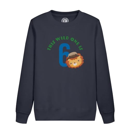 Sweatshirt enfant 6 ans anniversaire thème animaux de la jungle et de la savane