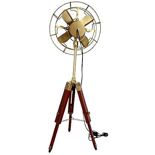 classic art Antique Fan With Wooden tripod Stand Modern Look