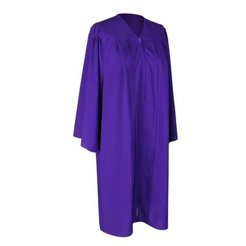 WAZHAKU Graduación Talar Unisex Ligero Graduación Túnica con Gorra de Graduación y Borla Incluido Adecuado para Todas las Estaciones Cierre en la Parte Delantera Guía Talla Simple Negro, morado, S