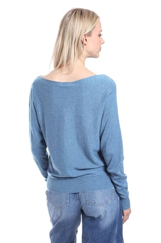 Image of Minnie Rose Womens Long Sleeve Off The Shoulder Cotton Cashmere Pull Over Sweater