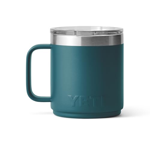 YETI Rambler 10 oz Stackable Mug, Vacuum Insulated, Stainless Steel with MagSlider Lid, Agave Teal