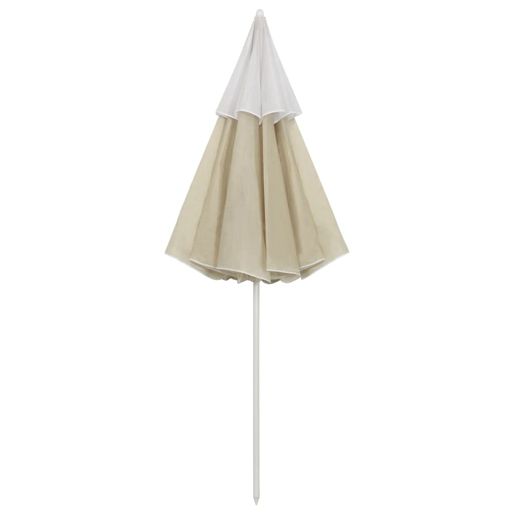 Strandschirm Sandgelb UV-beständig Polyester mit Kippfunktion wetterfest für Strand Garten Balkon Terrasse Outdoor Schutz Schatten Spender