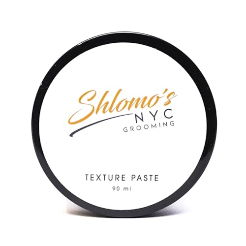 Shlomo's NYC Grooming Premium Texture Paste Pomade for Men – Firm Hold Sculpting and Styling Wax – No Shine, Long-Lasting Definition and Texture for All Hair Types