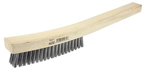Image of Weiler 44232 Plater's Brush, Stainless Steel Fill, 4 X 19 Rows, Curved Handle, Made in the USA (Pack of 12)