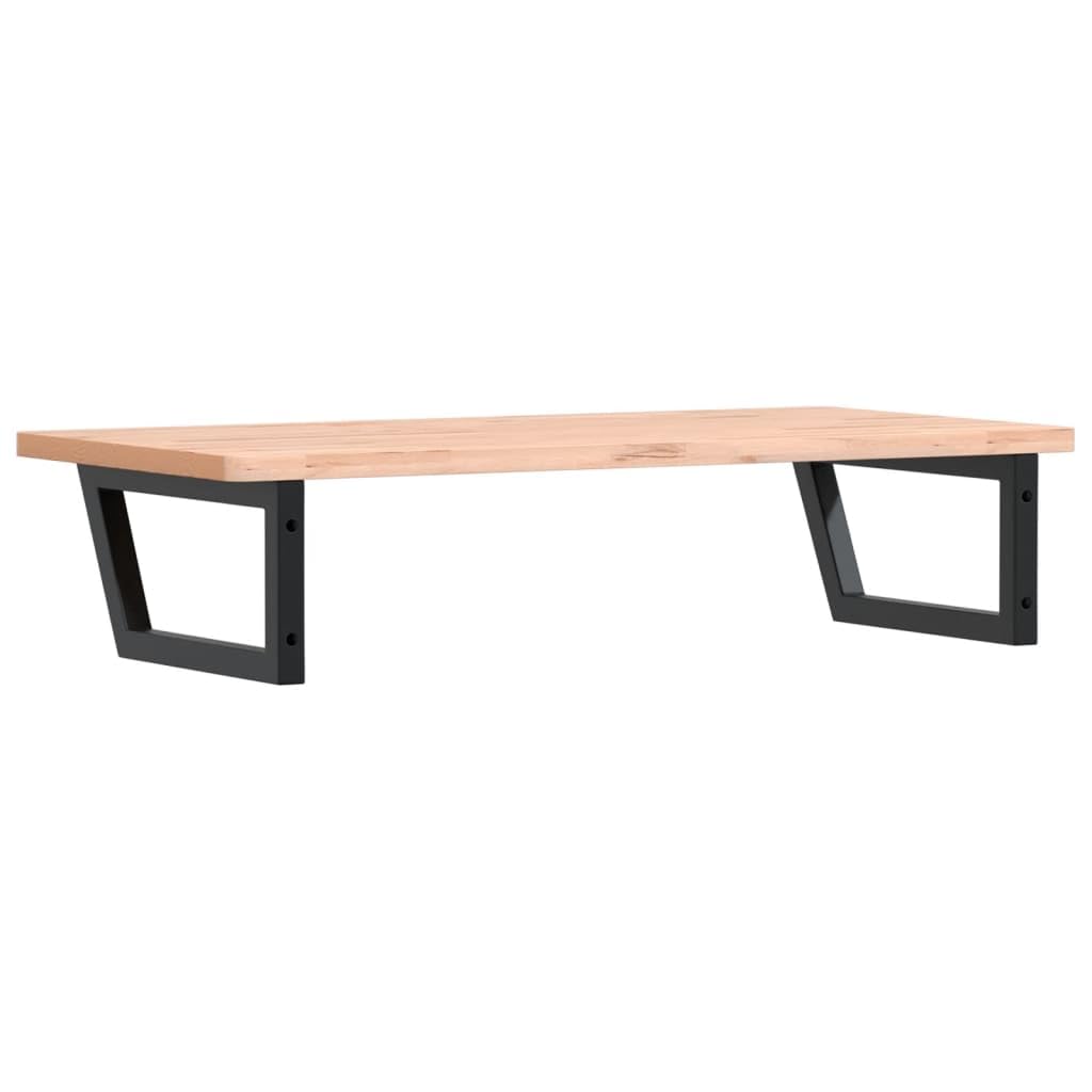 Lavabo da parete in legno massello di faggio, 100 x 50 cm, nero