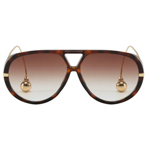 Trendy Pilot Sunglasses with Earring for Women Fashion Sun Glasses UV400 Protection Designer 2025 Ladies Shades