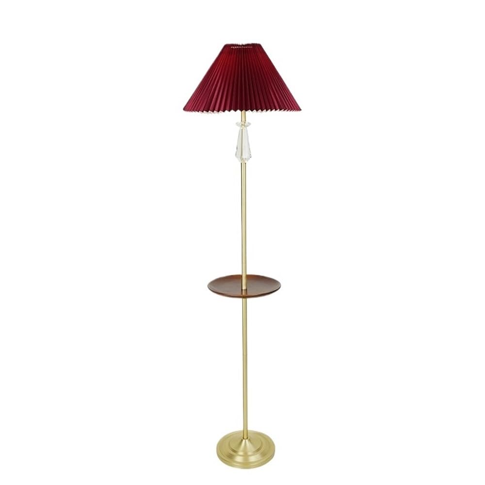 Kp6xLf3gT Corner Standing Lamp White/red Pleated Lampshade Floor Lamp Living Room Sofa Bedroom Decorative Ornaments Standing Light(Red)
