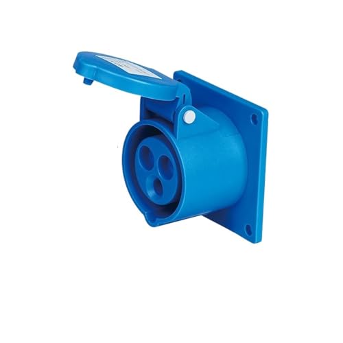 Prise d'aviation étanche IP44 3P 16A avec socle encastrable droit anti-poussière