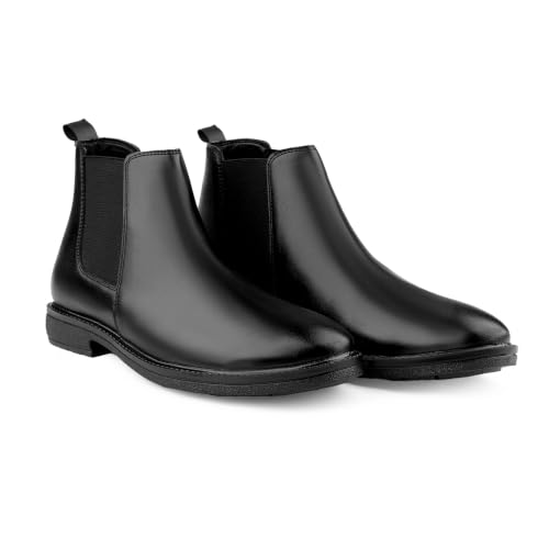 ROCKFIELD Store ROCKFIELD Classic Chelsea Boots for Men (Black, UK 10) - Image 2