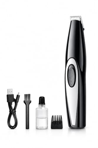 Image of AJIGNA MART Pet Paw Hair Trimmer for Dogs & Cats, Rechargeable Cordless Pet Grooming Clipper with Stainless Steel Blade, Low Noise Electric Hair Trimmer, USB Charging, Precision Trimmer for Paw, Face, Ears & Sensitive Areas