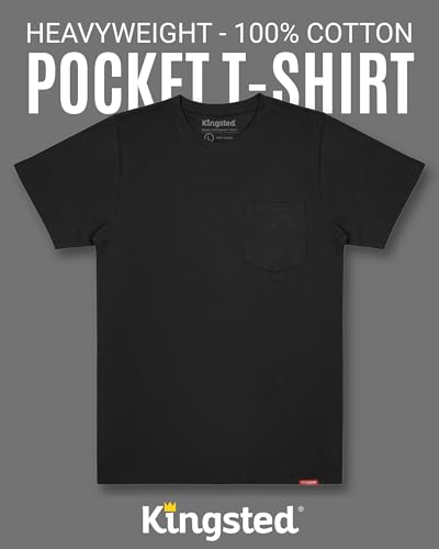 Kingsted Heavyweight Pocket T-Shirts for Men - Super Soft 100% Cotton Crewneck Tees - Well-Crafted Classic Comfort Fit4