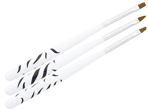 Premium Pinsel-Set Zebra Nageldesign - Studio Qualität - 3er Pack – Bild 3