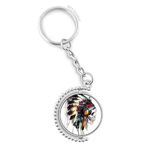 Porte-clés squelette indien flamen rotatif pour vos clés de voiture et maison